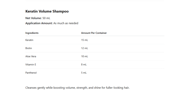 Keratin Volume Shampoo - Image 2