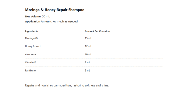Moringa & Honey Repair Shampoo - Image 2
